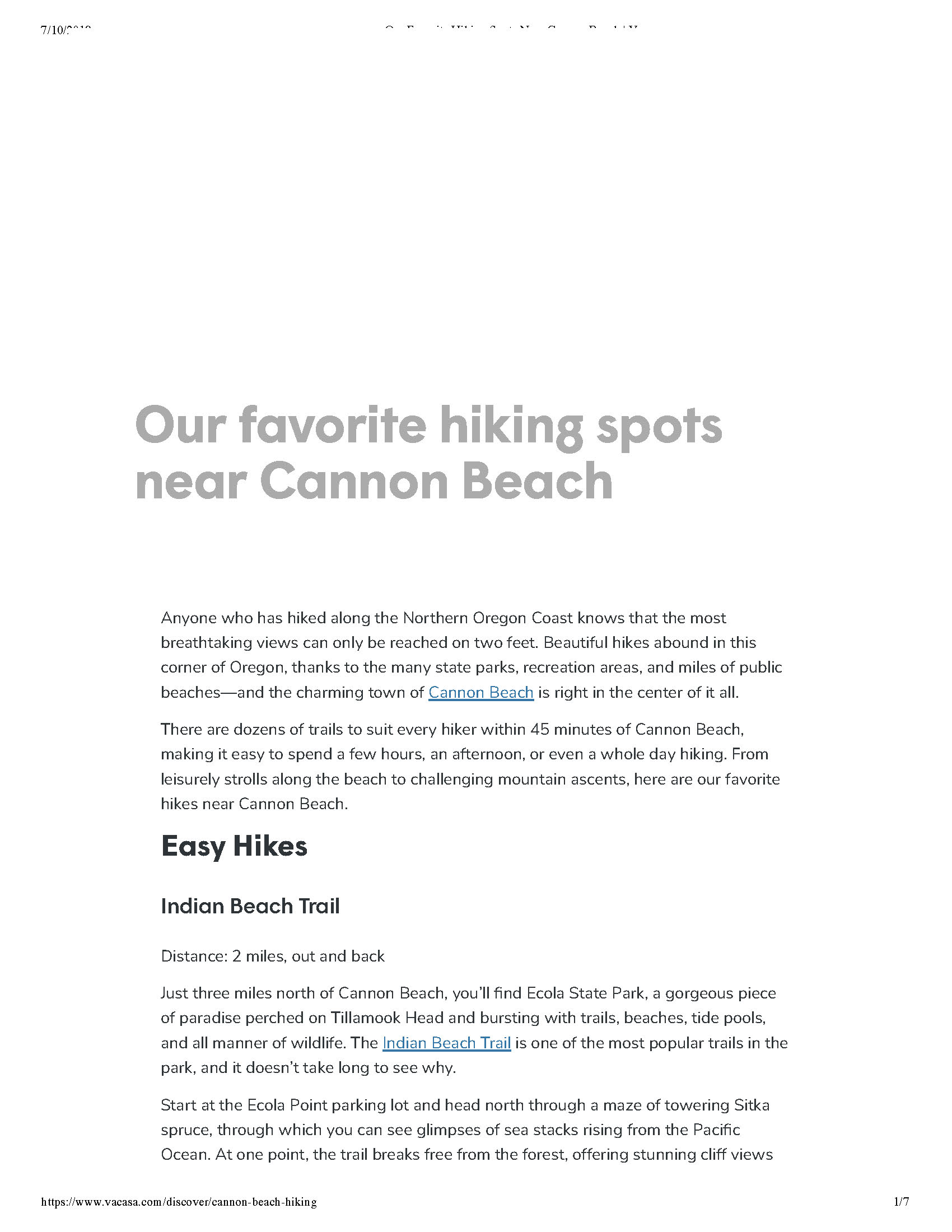 Blog Post: Our favorite hiking spots near Cannon Beach
